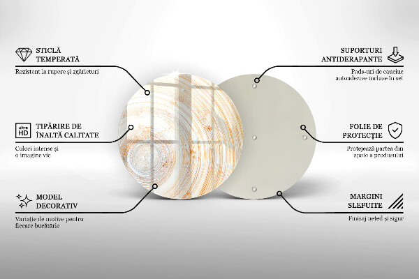 Üveg vágódeszka Fa textúra