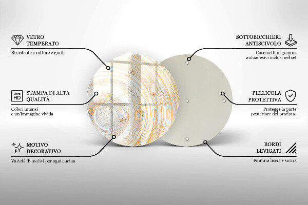Üveg vágódeszka Fa textúra
