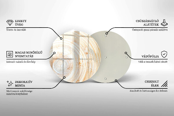 Üveg vágódeszka Fa textúra