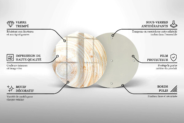 Üveg vágódeszka Fa textúra