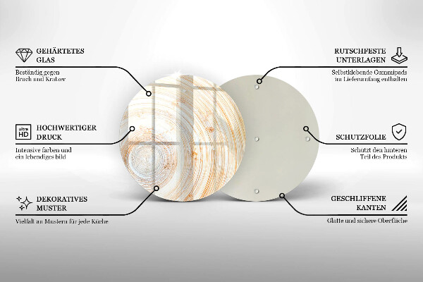 Üveg vágódeszka Fa textúra
