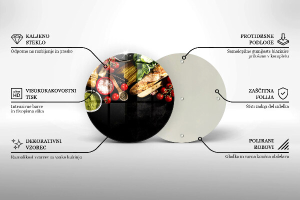 Üveg vágódeszka Olasz alapanyagok és fűszerek