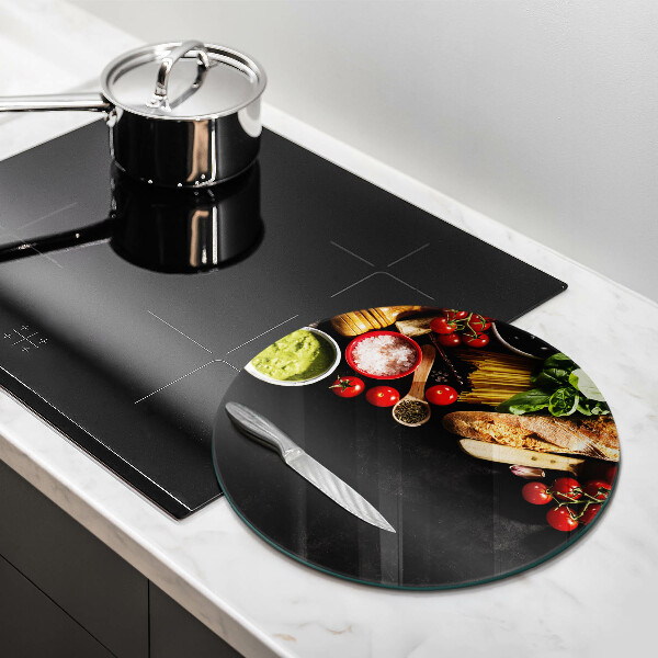 Üveg vágódeszka Olasz alapanyagok és fűszerek