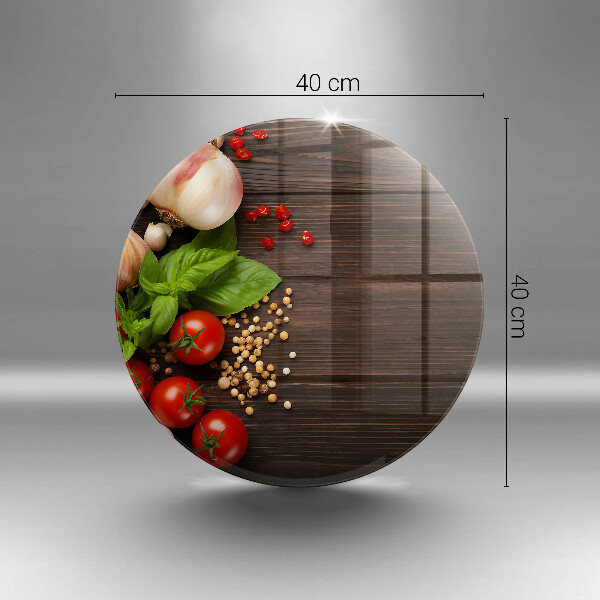 Üveg vágódeszka Zöldségek az asztalon