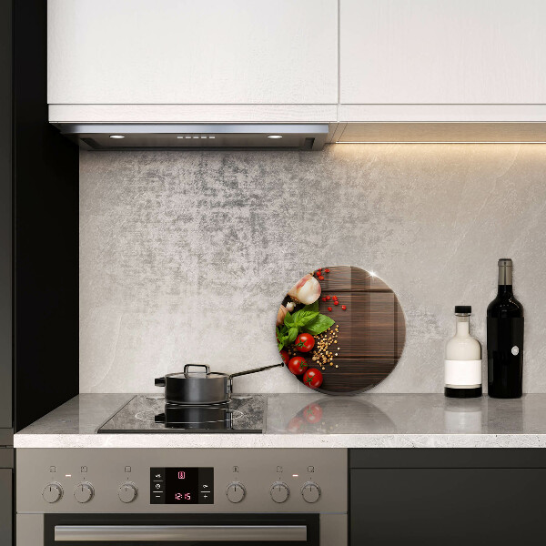 Üveg vágódeszka Zöldségek az asztalon