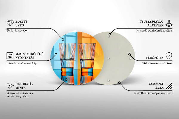 Üveg vágódeszka Két pohár vizet