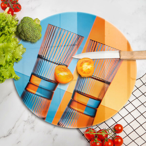 Üveg vágódeszka Két pohár vizet