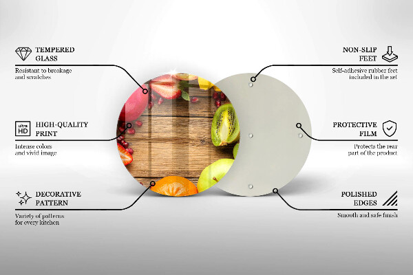 Üveg vágódeszka Friss gyümölcs