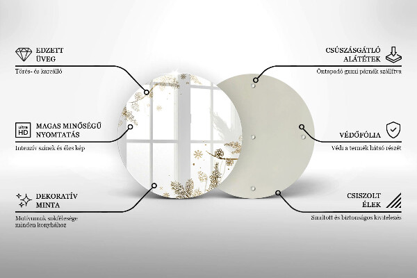 Üveg vágódeszka Téli díszek