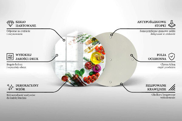 Üveg vágódeszka Zöldségek és fűszerek