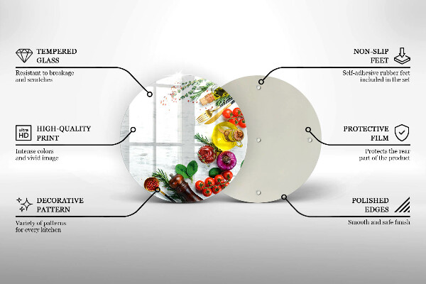 Üveg vágódeszka Zöldségek és fűszerek