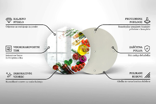 Üveg vágódeszka Zöldségek és fűszerek