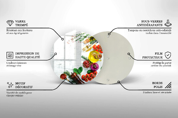 Üveg vágódeszka Zöldségek és fűszerek