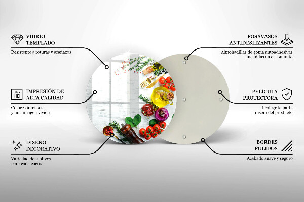 Üveg vágódeszka Zöldségek és fűszerek