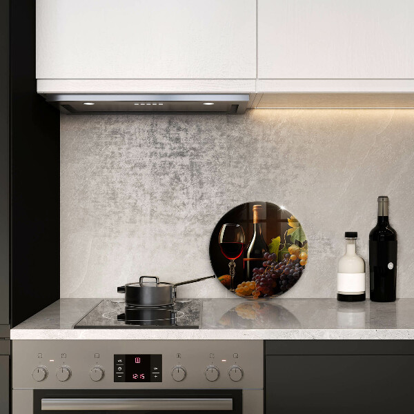 Üveg vágódeszka Pohár bor és szőlő