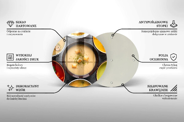 Üveg vágódeszka Színes levesek