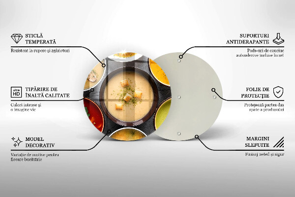 Üveg vágódeszka Színes levesek