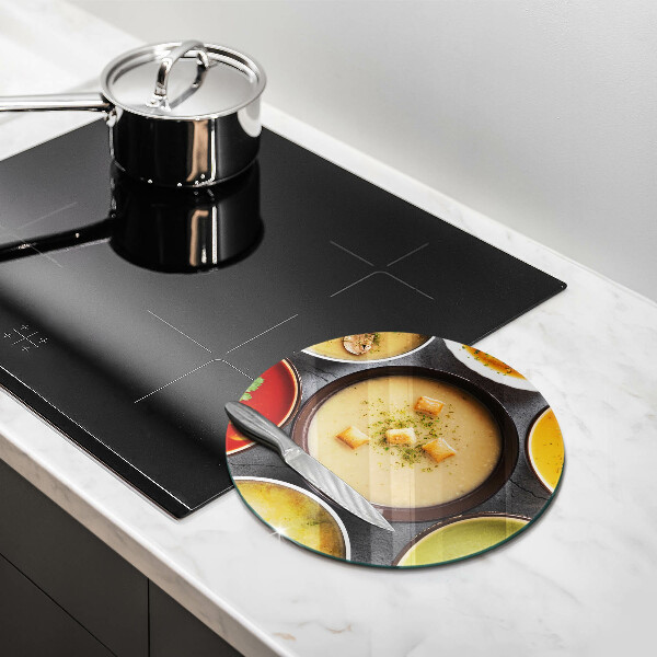 Üveg vágódeszka Színes levesek