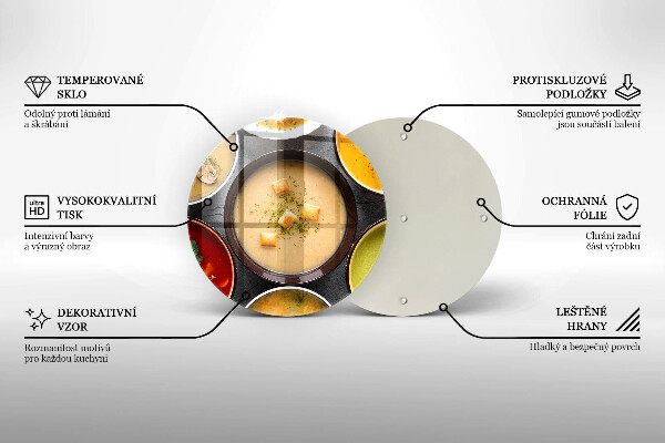 Üveg vágódeszka Színes levesek