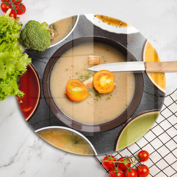 Üveg vágódeszka Színes levesek