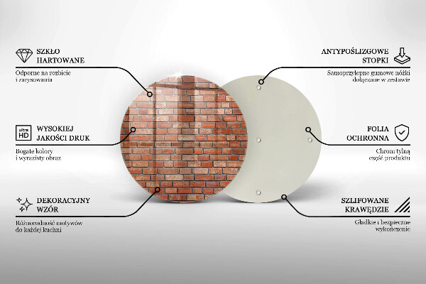 Üveg vágódeszka Téglafal fal