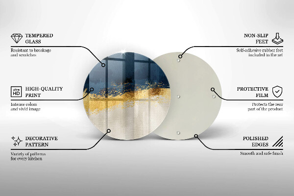 Üveg vágódeszka Arany absztrakció