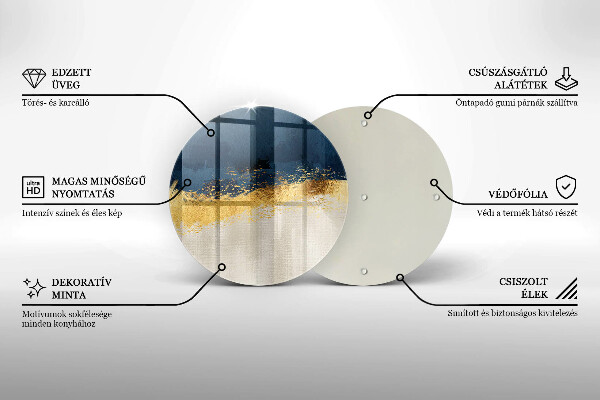 Üveg vágódeszka Arany absztrakció