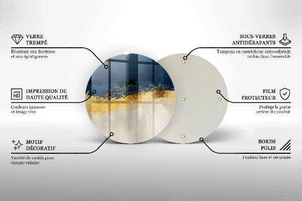 Üveg vágódeszka Arany absztrakció