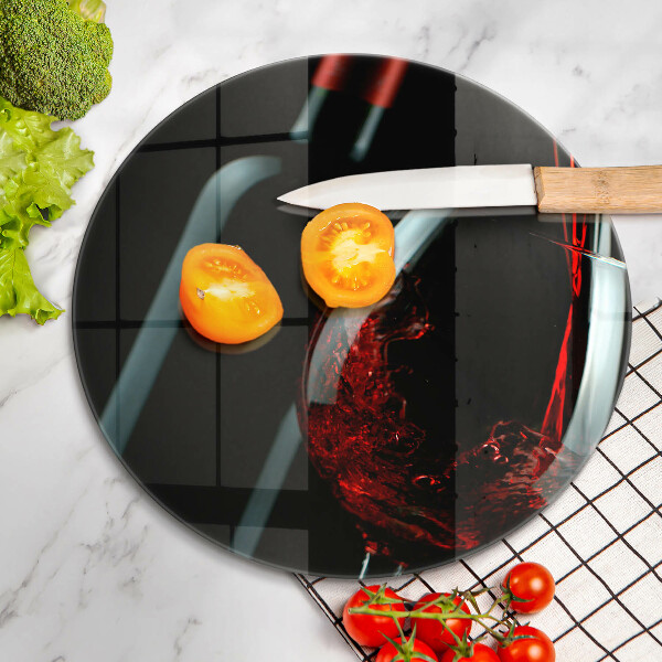 Üveg vágódeszka Borosüveg és pohár