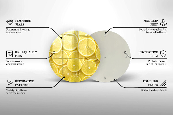 Üveg vágódeszka Citrom gyümölcs