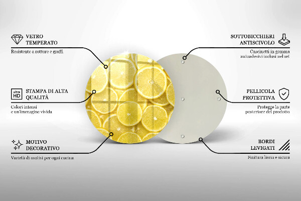 Üveg vágódeszka Citrom gyümölcs