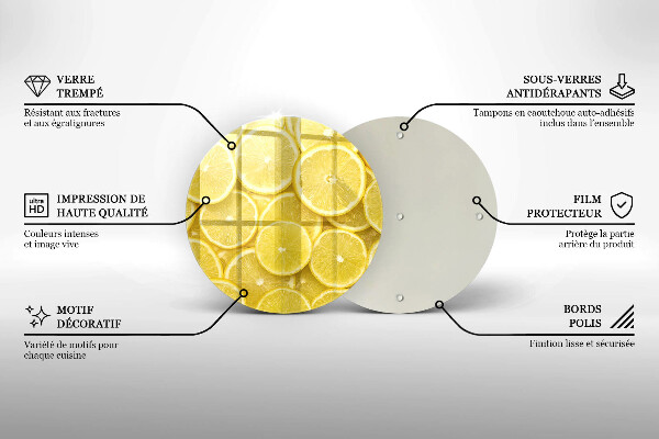 Üveg vágódeszka Citrom gyümölcs