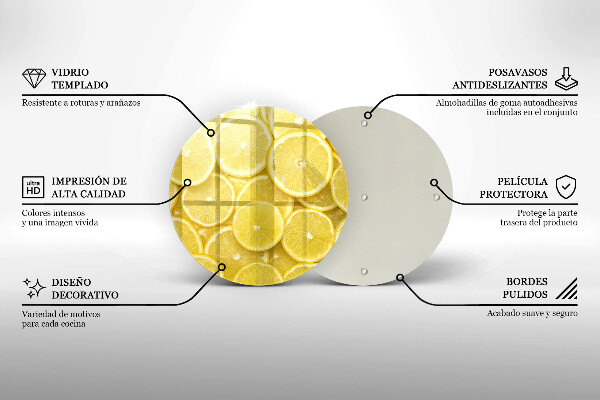Üveg vágódeszka Citrom gyümölcs