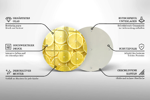 Üveg vágódeszka Citrom gyümölcs