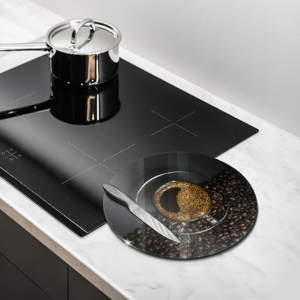 Üveg vágódeszka Kávé és bab