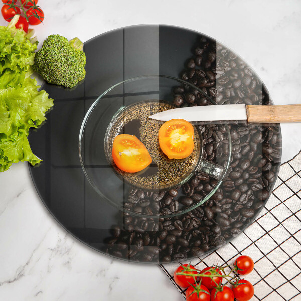 Üveg vágódeszka Kávé és bab