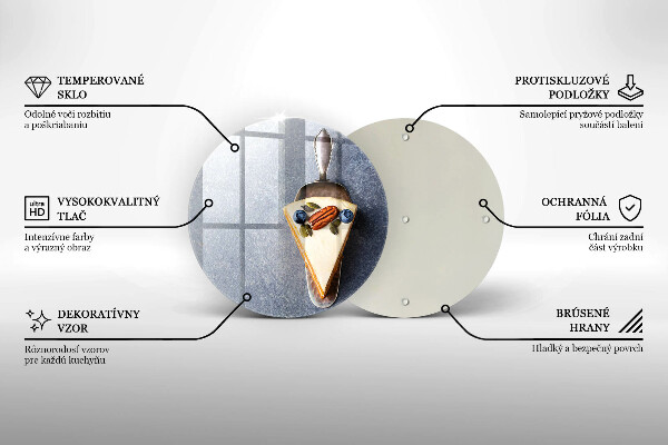 Üveg vágódeszka Szelet torta