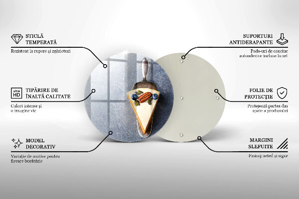 Üveg vágódeszka Szelet torta
