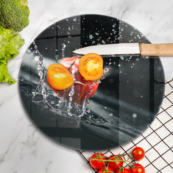 Üveg vágódeszka Paradicsom vízben
