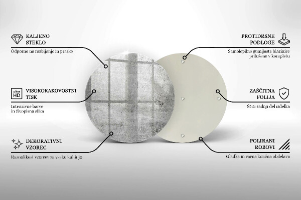 Üveg vágódeszka Beton textúra