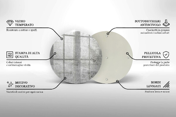 Üveg vágódeszka Beton textúra