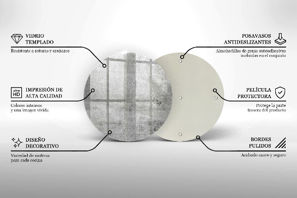 Üveg vágódeszka Beton textúra