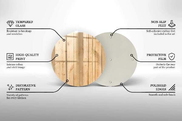 Üveg vágódeszka Finom fa táblák