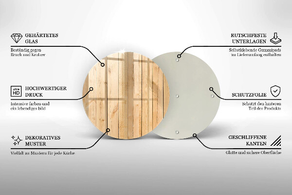 Üveg vágódeszka Finom fa táblák