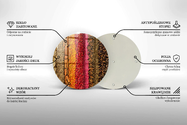 Üveg vágódeszka Színes fűszerek