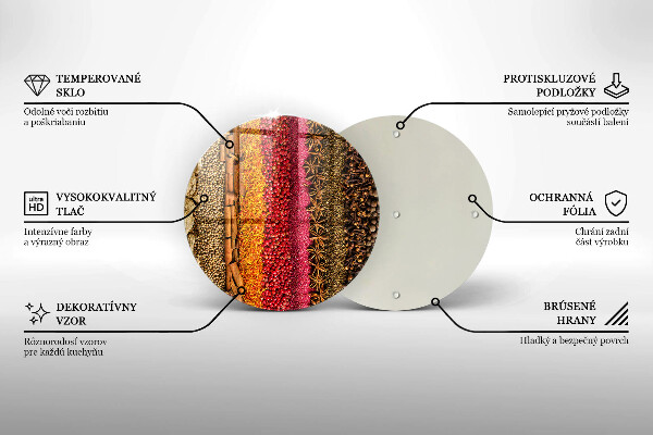 Üveg vágódeszka Színes fűszerek