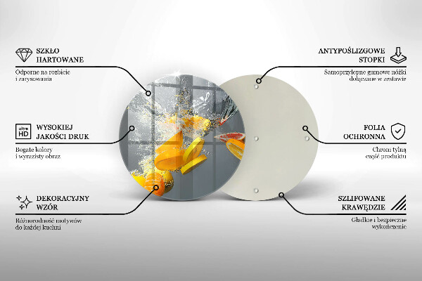 Üveg vágódeszka Citrom vízben