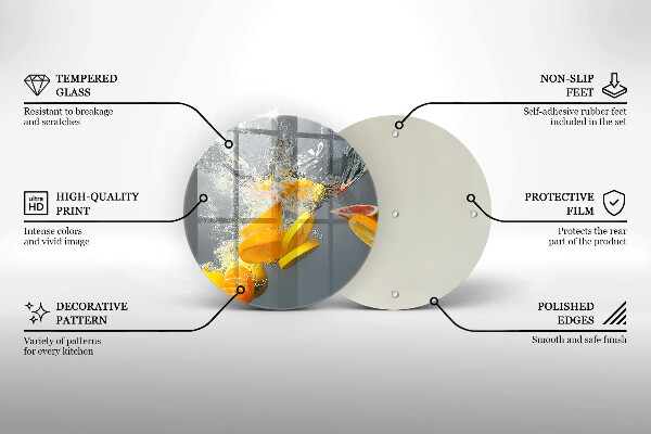 Üveg vágódeszka Citrom vízben