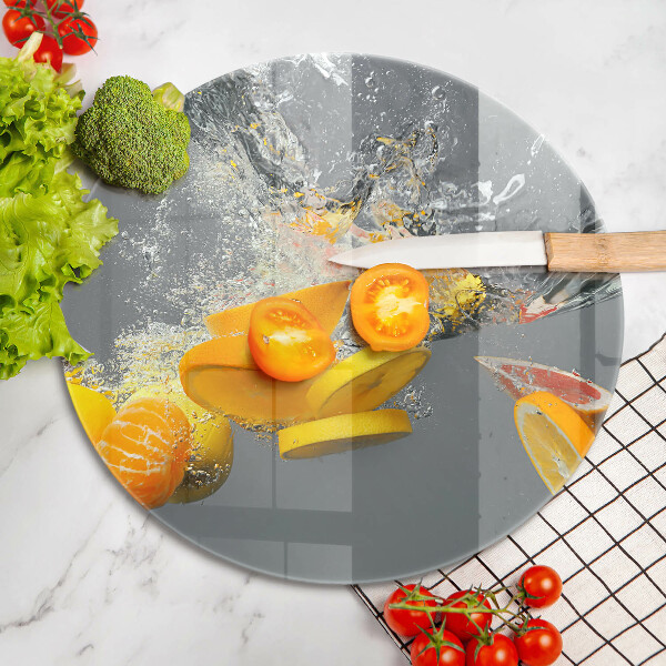 Üveg vágódeszka Citrom vízben