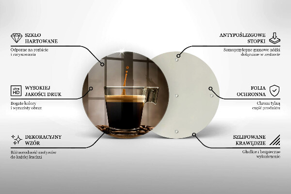 Üveg vágódeszka Üveg és kávébab